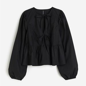 NWT G-anni Inspired | HM Tie Front Peplum Blouse